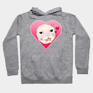 I Love Cats Pink Hearts Hoodie